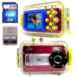 SVP Aqua 1231 RED- 12 MP Max. Digital Camera/ Video Recorder/ 8X Digital Zoom/ + 1GB SD + AA Kit!