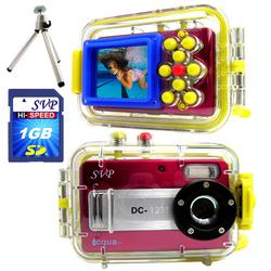 SVP Aqua 1231 RED- 12 MP Max. Digital Camera/ Video Recorder/ 8X Digital Zoom/+ 1GB SD + TRIPOD Kit!