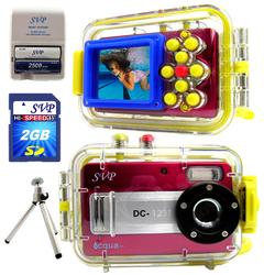 SVP Aqua 1231 RED- 12 MP Max. Digital Camera/ Video Recorder/ 8X Digital Zoom/ + 2GB SD + AA +TRIPOD