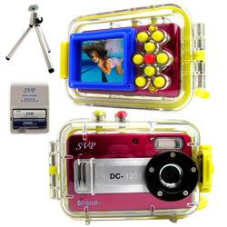 SVP Aqua 1231 RED- 12 MP Max. Digital Camera/ Video Recorder/ 8X Digital Zoom/ + TRIPOD + AA Kit!