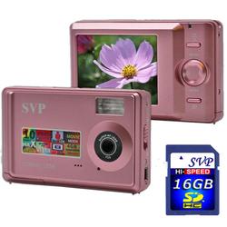 SVP Xthinn 1056 Pink - 10 MP Max. Digital Camera/ Video Recorder/ 4X Digital Zoom + 16GB SD Kit!