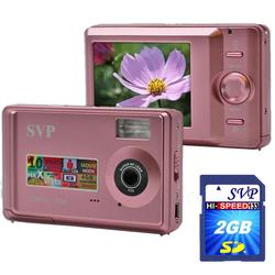 SVP Xthinn 1056 Pink - 10 MP Max. Digital Camera/ Video Recorder/ 4X Digital Zoom + 2GB SD Kit!
