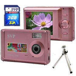 SVP Xthinn 1056 Pink - 10 MP Max. Digital Camera/ Video Recorder/ 4X Digital Zoom + 2GB SD Tripod Ki