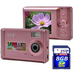 SVP Xthinn 1056 Pink - 10 MP Max. Digital Camera/ Video Recorder/ 4X Digital Zoom + 8GB SD Kit!