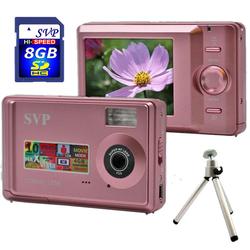 SVP Xthinn 1056 Pink - 10 MP Max. Digital Camera/ Video Recorder/ 4X Digital Zoom + 8GB SD Tripod Ki