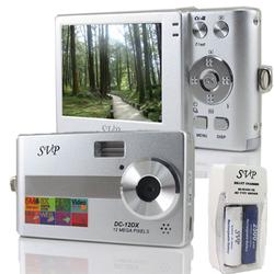 SVP Xthinn 12DX Silver - 12 MP Max. Digital Camera/ Video Recorder/ 8X Digital Zoom + AAA Kit!