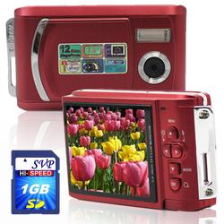 SVP Xthinn 8061 Red - 12 MP Max. Digital Camera/ Video Recorder/ 2.8 LCD Screen + 1GB SD Kit!