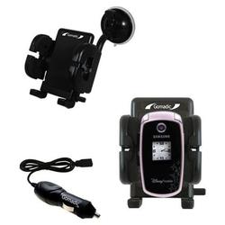 Gomadic Samsung DM-S105 Flexible Auto Windshield Holder with Car Charger - Uses TipExchange