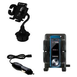 Gomadic Samsung Juke Auto Cup Holder with Car Charger - Uses TipExchange