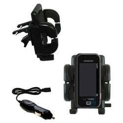 Gomadic Samsung SCH-U940 Auto Vent Holder with Car Charger - Uses TipExchange