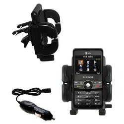 Gomadic Samsung SGH-A827 Auto Vent Holder with Car Charger - Uses TipExchange