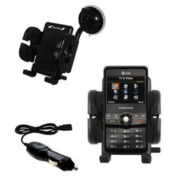 Gomadic Samsung SGH-A827 Flexible Auto Windshield Holder with Car Charger - Uses TipExchange
