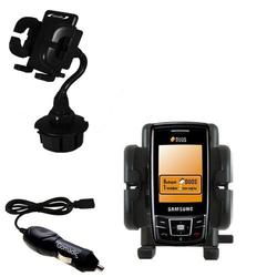 Gomadic Samsung SGH-D880 DUOS Auto Cup Holder with Car Charger - Uses TipExchange