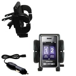 Gomadic Samsung SGH-D980 DUOS Auto Vent Holder with Car Charger - Uses TipExchange
