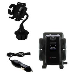 Gomadic Samsung SGH-T439 Auto Cup Holder with Car Charger - Uses TipExchange