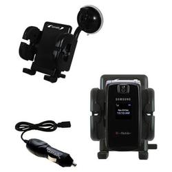 Gomadic Samsung SGH-T439 Flexible Auto Windshield Holder with Car Charger - Uses TipExchange