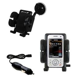 Gomadic Samsung SGH-i450 Flexible Auto Windshield Holder with Car Charger - Uses TipExchange