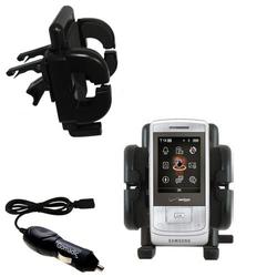 Gomadic Samsung Sway Auto Vent Holder with Car Charger - Uses TipExchange