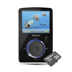 SanDisk Corporation SanDisk 2GB Sansa Fuze MP3 Player Black with SanDisk 4GB microSDHC Card