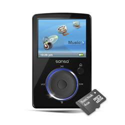 SanDisk Corporation SanDisk 2GB Sansa Fuze MP3 Player Black with SanDisk 4GB microSDHC Card