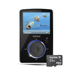 SanDisk Corporation SanDisk 4GB Sansa Fuze MP3 Player Black with SanDisk 2GB microSD Card