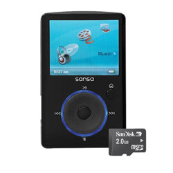 SanDisk Corporation SanDisk 8GB Sansa Fuze MP3 Player Black with SanDisk 2GB microSD Card