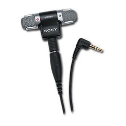 Sony ECM-DS70P Stereo Microphone - Electret - Detachable - 100Hz to 15kHz - Cable - Silver