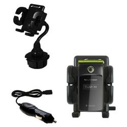 Gomadic Sony Ericsson TM506 Auto Cup Holder with Car Charger - Uses TipExchange