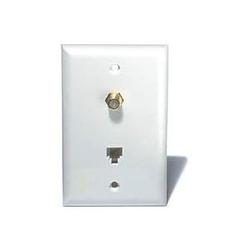 Southwestern Bell 2 Socket Coax/Phone Faceplate - Coaxial, RJ-11 - White