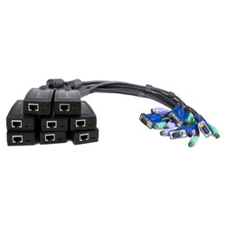 STARTECH.COM Startech.com Server Interface Module for PS/2 - 2 x 6-pin mini-DIN (PS/2) Male, 15-pin HD-15 Male to RJ-45 Female (SV5PS2S8P)