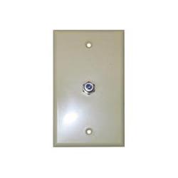Steren 1 Socket TV/Phone Faceplate - 1-Gang - F81 Coaxial - Ivory
