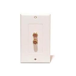 Steren 2 Socket Decorator-Style Faceplate - 1-Gang - F81 Coaxial - White