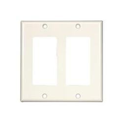 Steren 2 Socket Decorator-Style Faceplate - 2-Gang - White