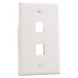 Steren 2 Socket Keystone Faceplate - White