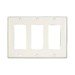 Steren 3 Socket Decorator-Style Faceplate - White