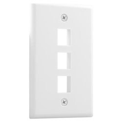 Steren 3 Socket Keystone Faceplate - White