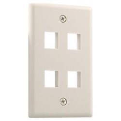 Steren 4 Socket Keystone Faceplate - Ivory