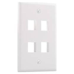 Steren 4 Socket Keystone Faceplate - White