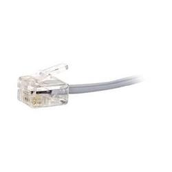 Steren Modular Flat Telephone Cable - 1 x RJ-11 - 1 x RJ-11 - 25ft - Silver