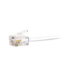 Steren Modular Flat Telephone Cable - 1 x RJ-11 - 1 x RJ-11 - 25ft - White