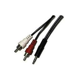Steren Stereo Audio Y-adapter Cable - 2 x RCA Male to 1 x 3.5mm Male - 6ft