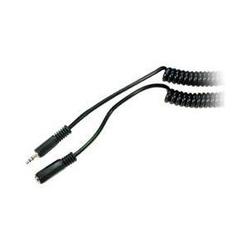 Steren Stereo Coiled Audio Extension Cable - 1 x Mini-phone - 1 x Mini-phone - 25ft - Black