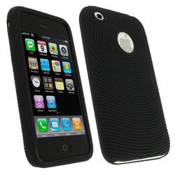 Eforcity Textured Silicone Skin Case for Apple 3G iPhone, Black by Eforcity
