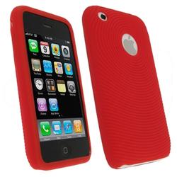 Eforcity Textured Silicone Skin Case for Apple 3G iPhone, Red by Eforcity