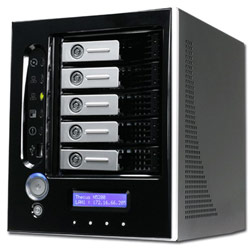 Clairtek Inc-Thecus Thecus N5200BPRO 5 bay Tower NAS, Intel Celeron M CPU, 512 DDR RAM