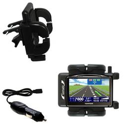 Gomadic TomTom GO 730 Auto Vent Holder with Car Charger - Uses TipExchange