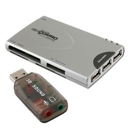 Eforcity USB Sound Card w/ 3 Port USB Hub / Card Reader