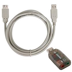 Eforcity USB Sound Card w/ 6 ft Extension Cable