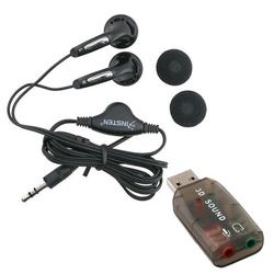 Eforcity USB Sound Card w/ Stereo Headset / Black