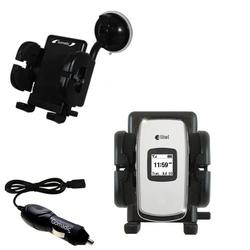 Gomadic UTStarcom CDM-8630 Flexible Auto Windshield Holder with Car Charger - Uses TipExchange